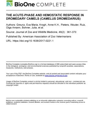 The acute-phase and hemostatic response in dromedary camels The acute-phase and hemostatic response in dromedary camels