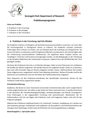 Praktikumsvoraussetzungen Praktikumsvoraussetzungen