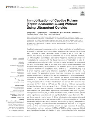Immobilization of Captive Kulans Without Using Ultrapotent Opioids