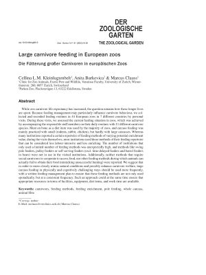 Kleinlugtenbelt_et_al_2023_Large_carnivore_feeding_in_European_zoos_ZooGart_91-1